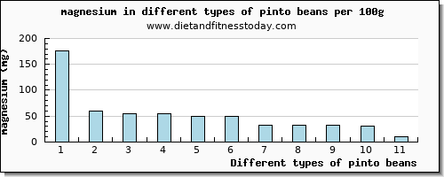 pinto beans magnesium per 100g